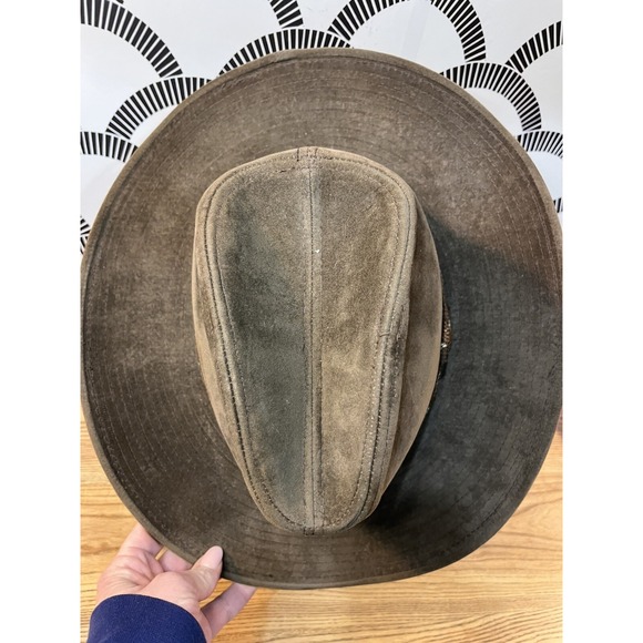 Vintage Boot Hill Cowboy Bucket Hat Brown Size Lg 7 1/4 - 7 3/8 Stetson Western - Picture 5 of 7